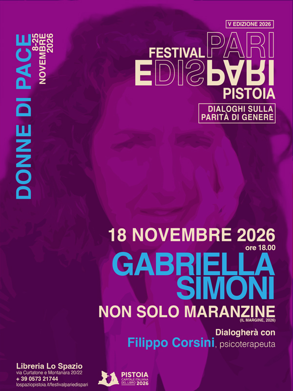 Locandina dell’incontro con Gabriella Simoni